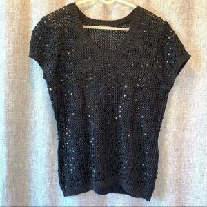 Daisy Fuentes Large black sweater with Sequins NWT
